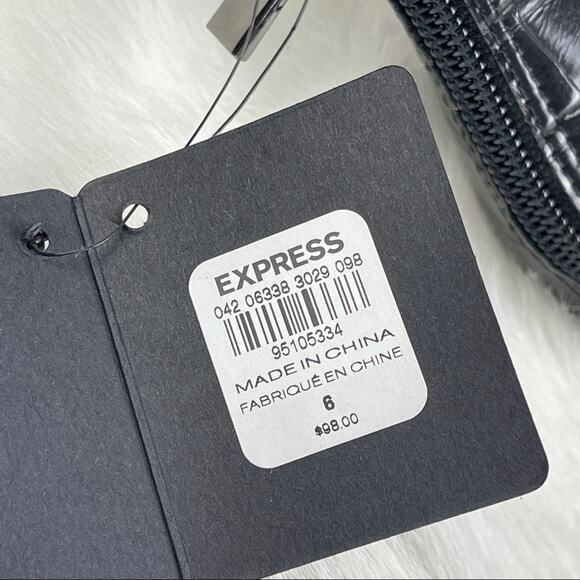 NWT Express Stiletto Ankle Booties Heels Faux Suede Croc Pointed Toe Cut Out 6 - Picture 11 of 16